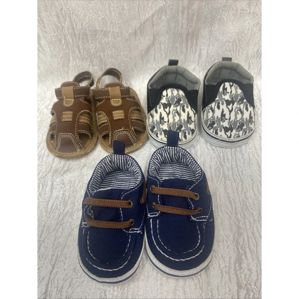 Infant Baby Boy Shoes Lot Set Of  3 Size 3 Months